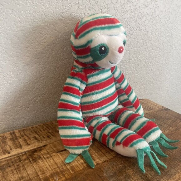 BUILD-A-BEAR 18" Peppermint Twist Striped Sloth Soft Plush Toy Christmas Festive - Picture 4 of 10